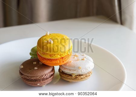 Orange, White, Brown Green Magaroon