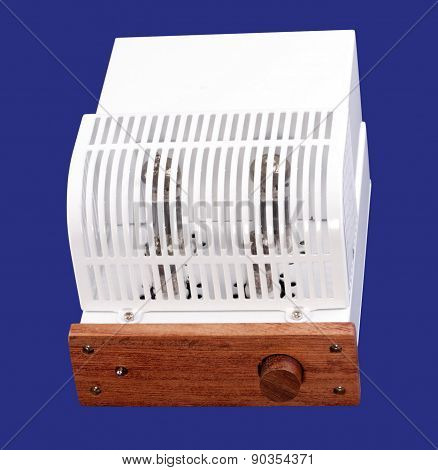 Vacuum Tube Amplifier Isolated On Blue