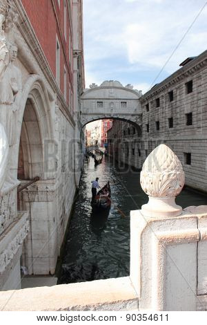 Narrow canal in Venice