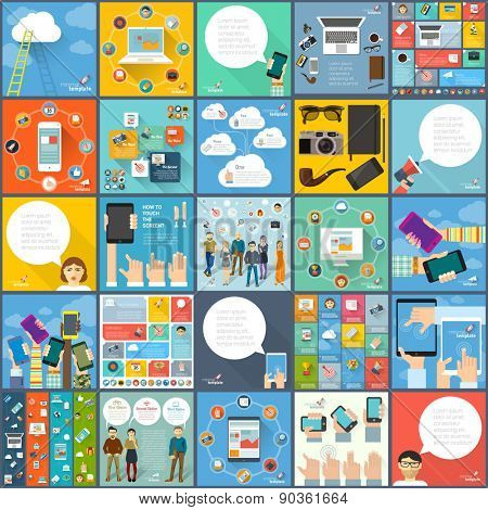 Universal collection of flat ifographic  mock-ups and concepts.
