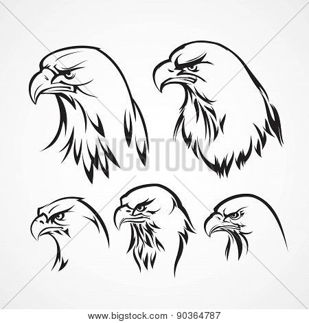 Eagle badge template. Silhouette. Vector illustration