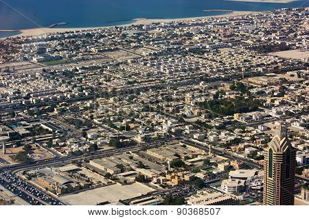 Aerial view of Dubai city