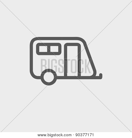 Pulling cab icon thin line for web and mobile, modern minimalistic flat design. Vector dark grey icon on light grey background.