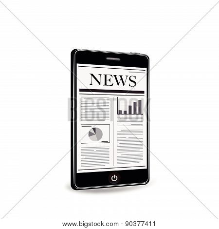 Smart phone with newspaper