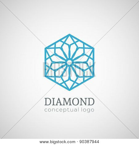 Diamond logo isolated on white illustration.