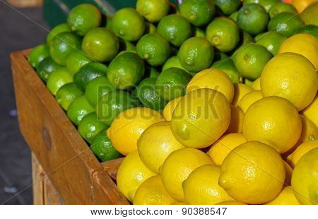 Lemons And Limes At Market