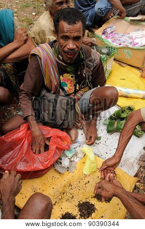 Traditional Tribal Market On An Island Timor, Indonesia