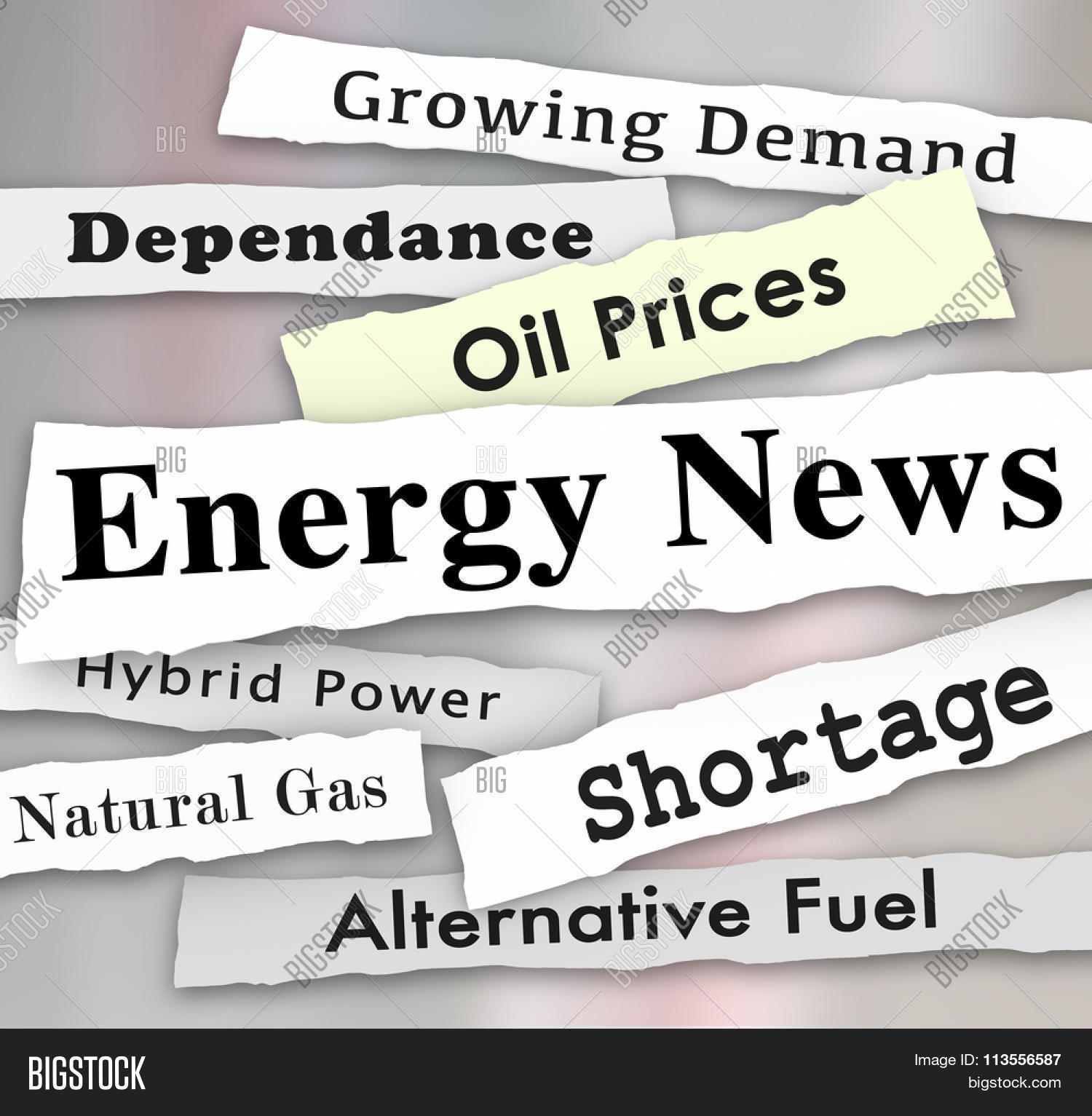 Energy News Words On Image & Photo (Free Trial) Bigstock