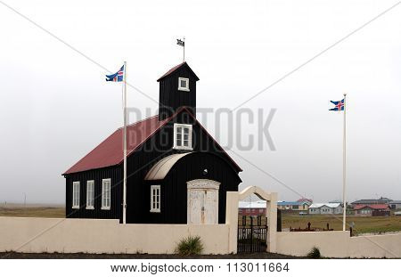 Kirkjuvogskirkja, One Of The Many Icelandic Churches.