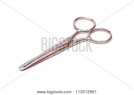 Hairdressers' Scissors On A White Background.