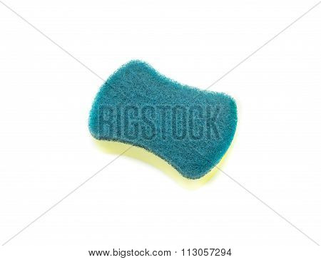 Sponges For Dishwashing On White Background, Scotch Brite Dishwashers