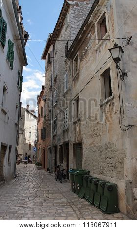 Lane In Rovinj In Croatia In The Summer Day