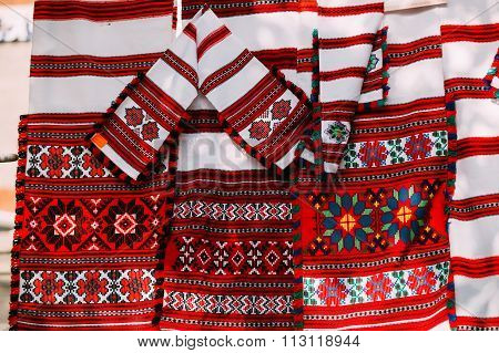 Slavic Traditional Pattern Ornament Embroidery. Culture of Belar