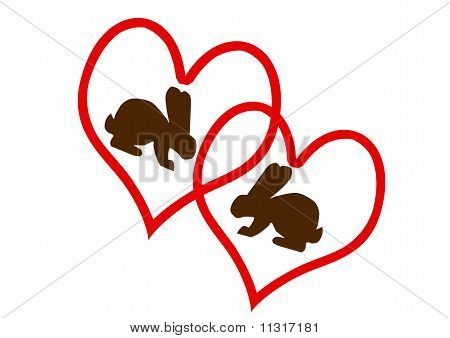 Two Rabbits Hearts Image & Photo (Free Trial) | Bigstock