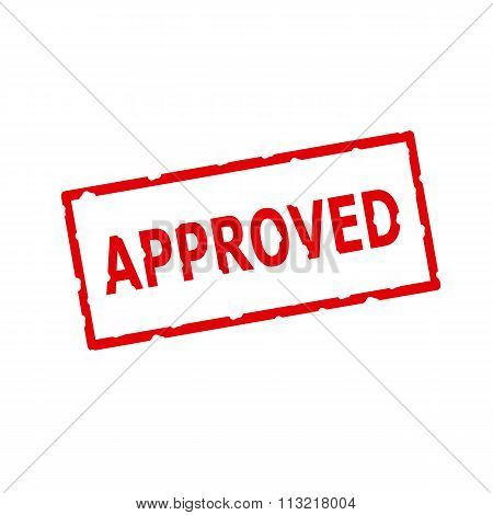 Approved Red Stamp Text On Rectangular White Background