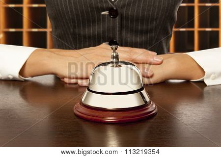 Hotel Concierge. Service bell at the hotel