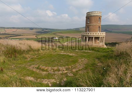 Clavell Tower overlooking Kimmeridge Bay east of Lulworth Cove on the Dorset coast England uk