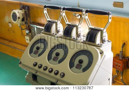 MURMANSK, Russian federation - August 2, 2010: Telegraph machine icebreaker 