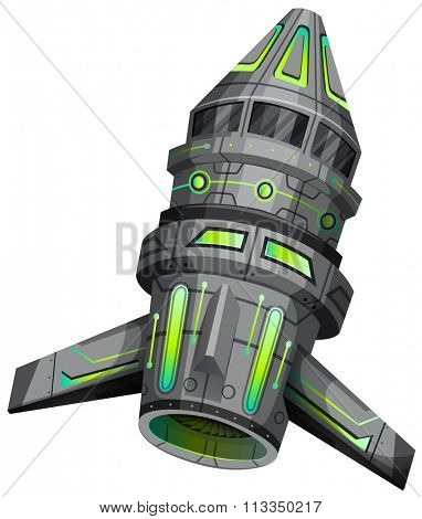 Spaceship with modern design illustration
