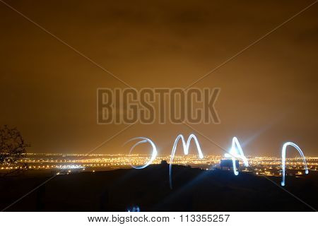 View over Salalah by night