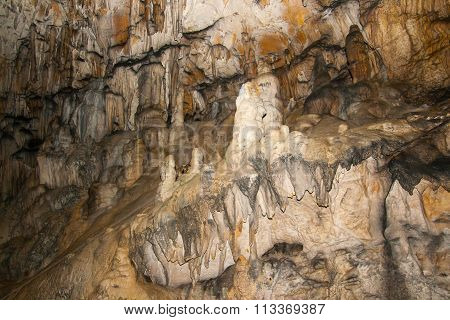 Karst Formations In The Cave. North Caucasus, Russia