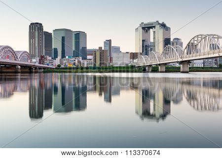 Osaka, Japan on the Yodogawa River.