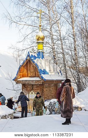 The Natural Source Of Fresh Drinking Water, A Holy Spring, A Place Of Pilgrimage Siberians