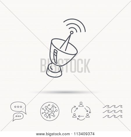 Antenna icon. Sputnik satellite sign.