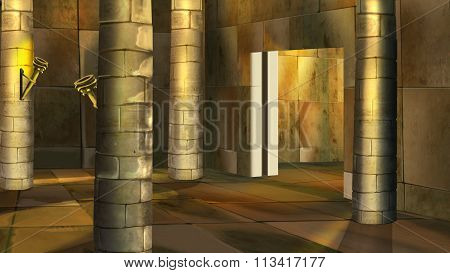 Ancient Egyptian temple interior. Image 2