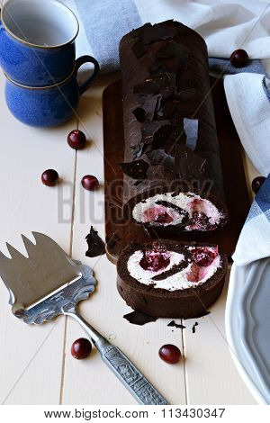 Chocolate roll cake