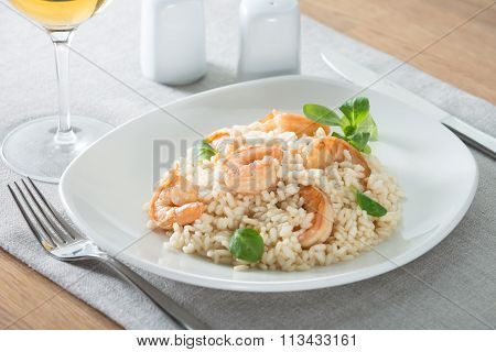 italian risotto with shrimps