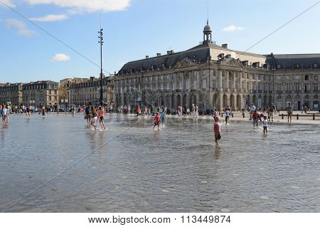 BORDEAUX, FRANCE - AUGUST 13, 2015: streets of Bordeaux. Bordeaux is a port city on the Garonne River in the Gironde department in southwestern France.