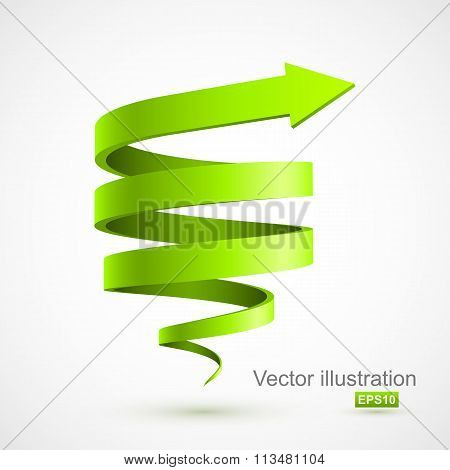 Green spiral arrow 3D