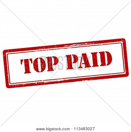 Rubber stamp with text top paid inside vector illustration