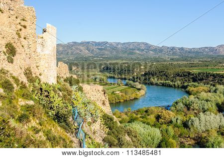 View Of The Ebro River From The Miravet Castle, Spain