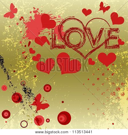 Grungy Style Love Concept.
