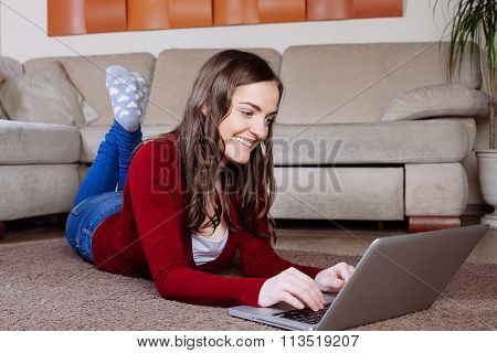 Happy Woman Doing Online Shopping