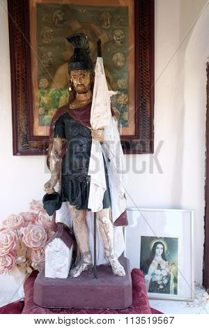 STITAR, CROATIA - AUGUST 27: St. Florian patron of firefighters in the chapel in the village Stitar, Croatia on August 27, 2015