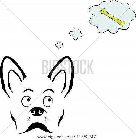 dog dreaming of bone