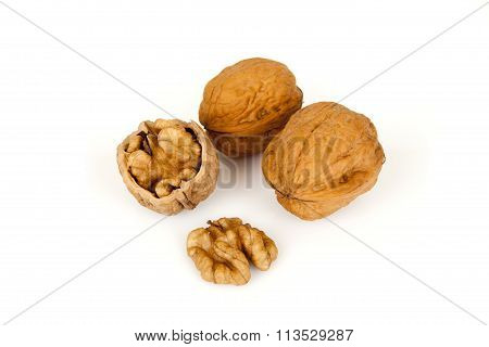 walnuts on a white background