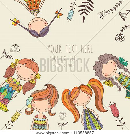 background with the image of well-dressed girls