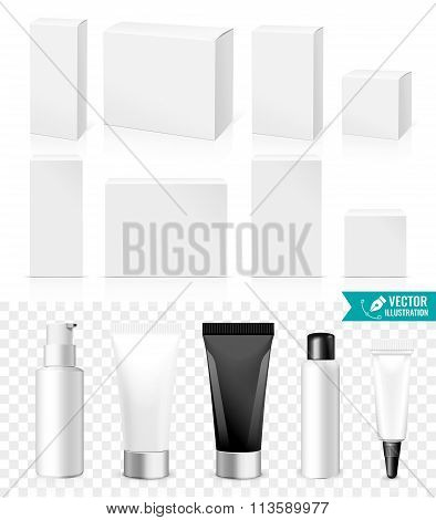 Realistic vector  Tubes And Boxes.