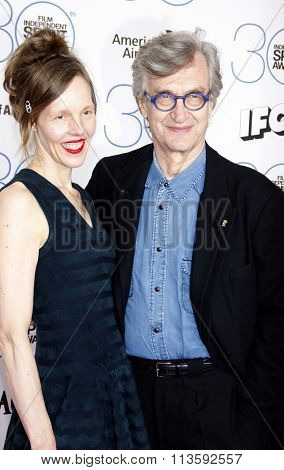 Wim Wenders and Donata Wenders at the 2015 Film Independent Spirit Awards held at the Santa Monica Beach in Los Angeles, USA on February 21, 2015.