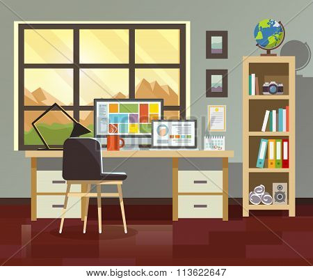 Vector workplace illustration