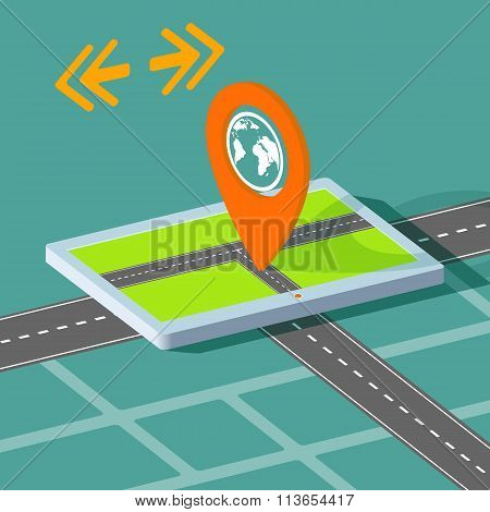 Route Map On The Tablet.