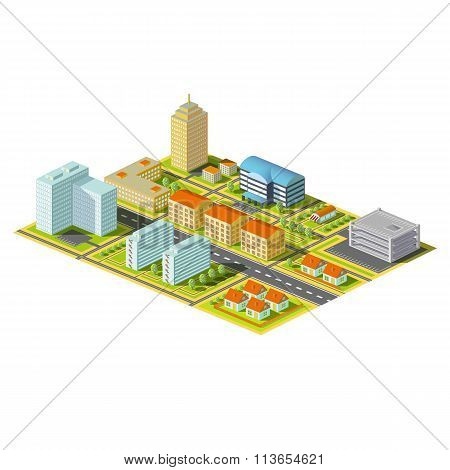 Isometric City. Stock Illustration.