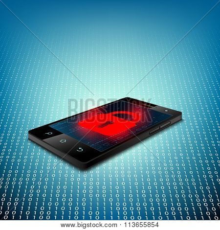 Red Lock On The Screen.