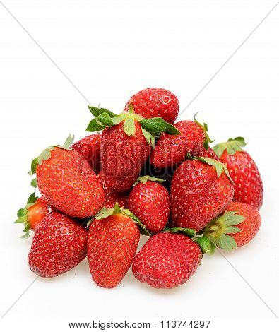 farm fresh strawberries isolated on white background