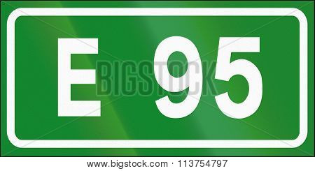 Road Sign Used In Italy - Icon Of European Road E95