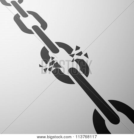 Broken Chain. Stock Illustration.